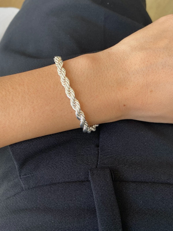 silver rope bracelet 